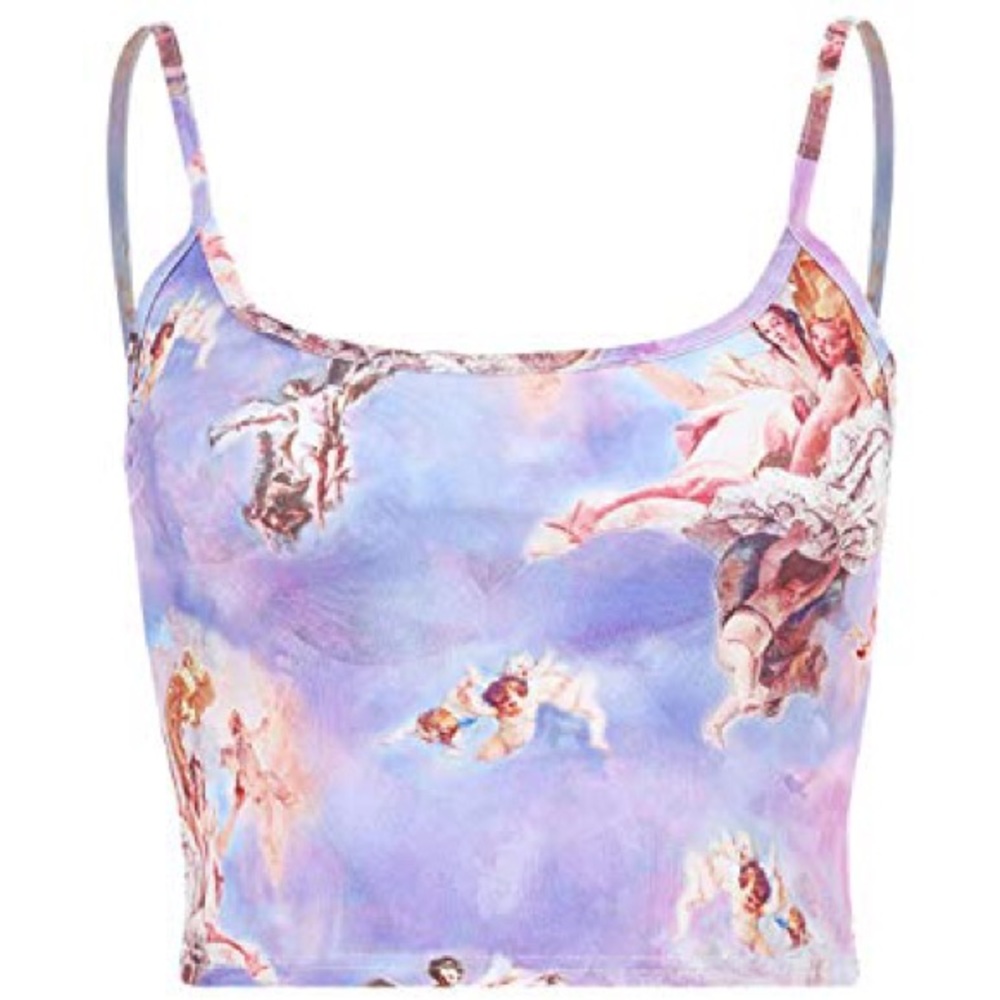 Angel Print Crop Top